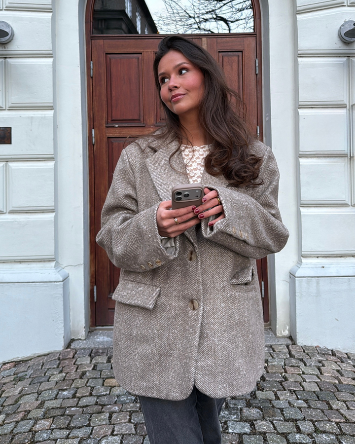 Elnora Blazer - Beige/White