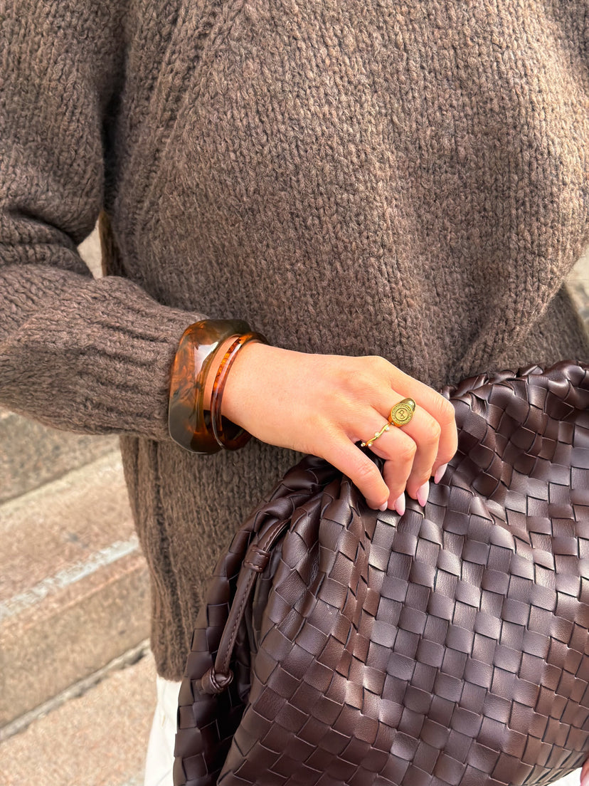 Sigga Horn Bangle Bracelet - Dark Brown