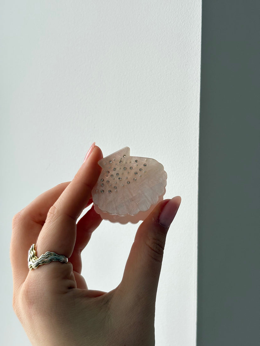 Tora Mini Shell Hairclip - Peach