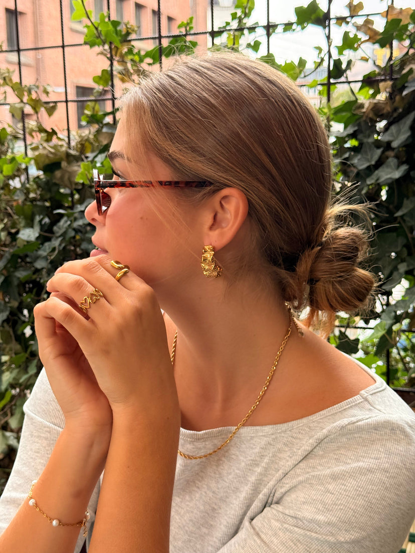 Freya Mushroom Earrings - Gold