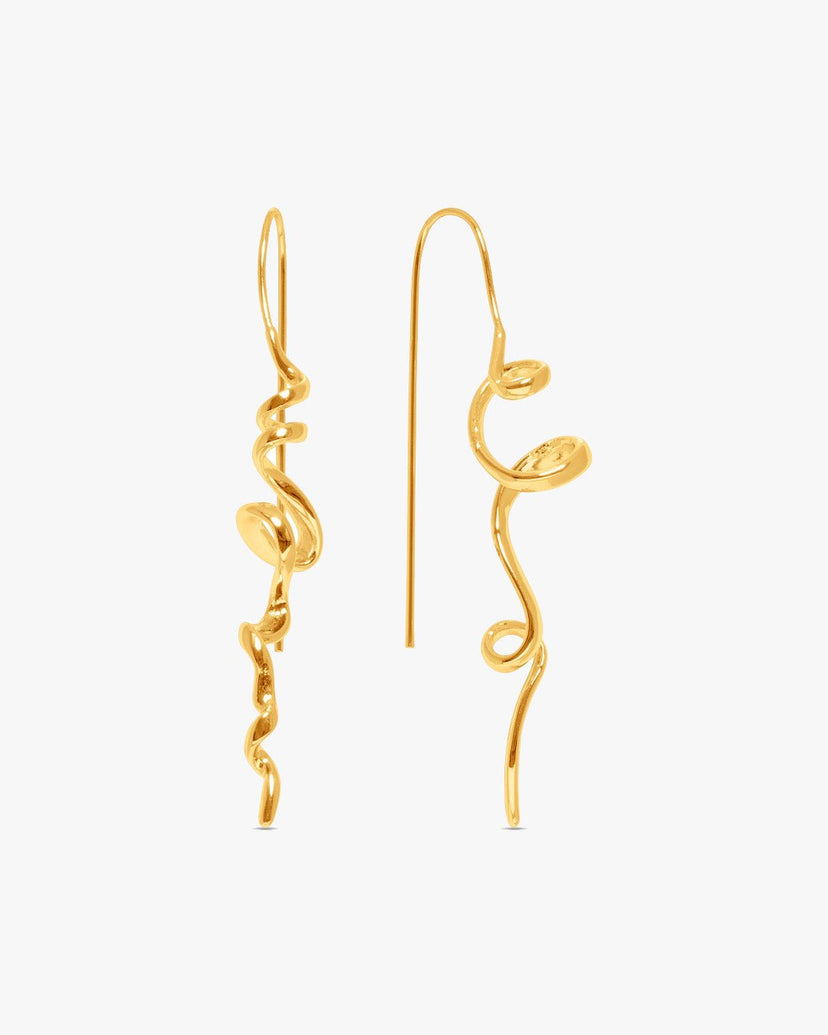 Lisa Swirl Earrings - Gold Plated