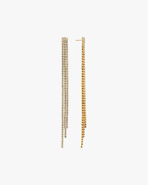 Matilde Long Glitter Earrings - Gold Plated